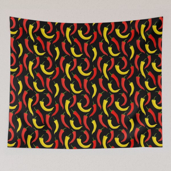 Item preview, Pattern with red yellow chilli peppers designed and sold by IrynaAlex.