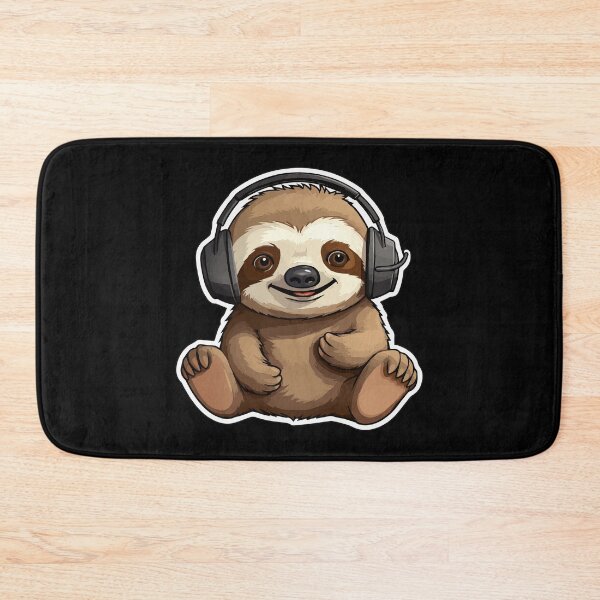 Item preview, Cute Sloth Wearing Headphones designed and sold by VelvetRoom.
