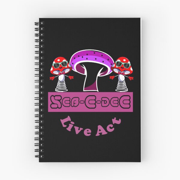 Item preview, Seb-E-deE Live Act - Happy Cool Mushrooms in Sunglasses - Logotipo de la banda, rosa, morado, rojo designed and sold by PsyStudioShop.