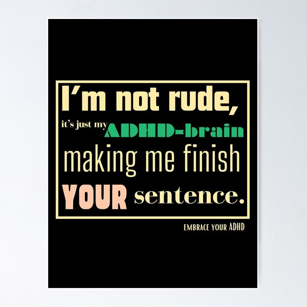 Item preview, not rude adhd brain designed and sold by Alex-Amin-Art.