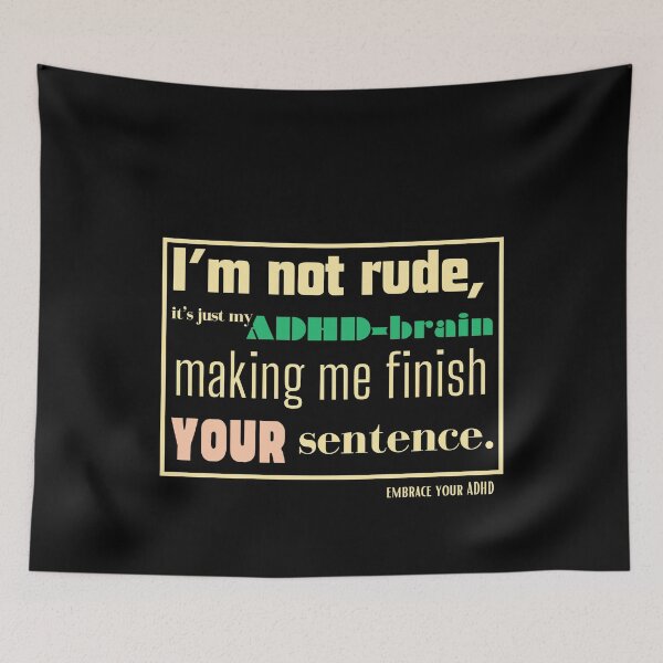 Item preview, not rude adhd brain designed and sold by Alex-Amin-Art.