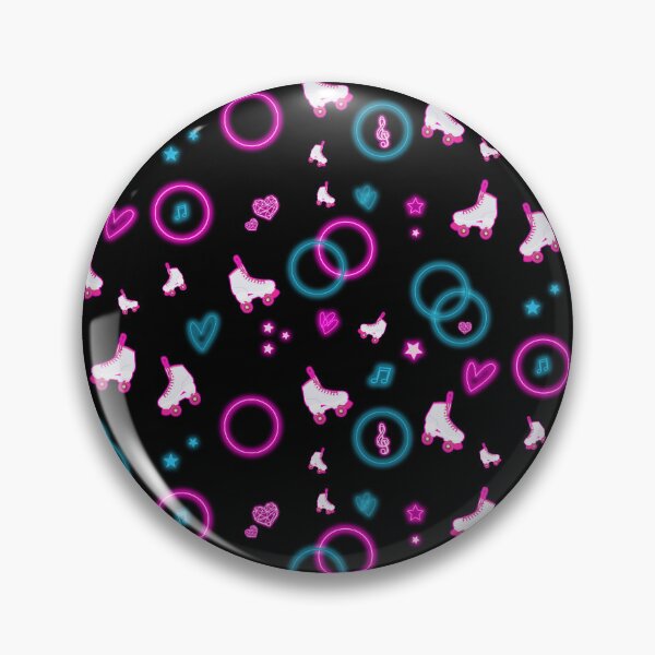 Item preview, Neon Glow Roller Skating Pink, Blue & Black Pattern designed and sold by idovedesign.