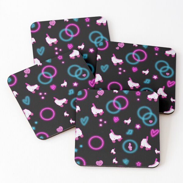 Item preview, Neon Glow Roller Skating Pink, Blue & Black Pattern designed and sold by idovedesign.