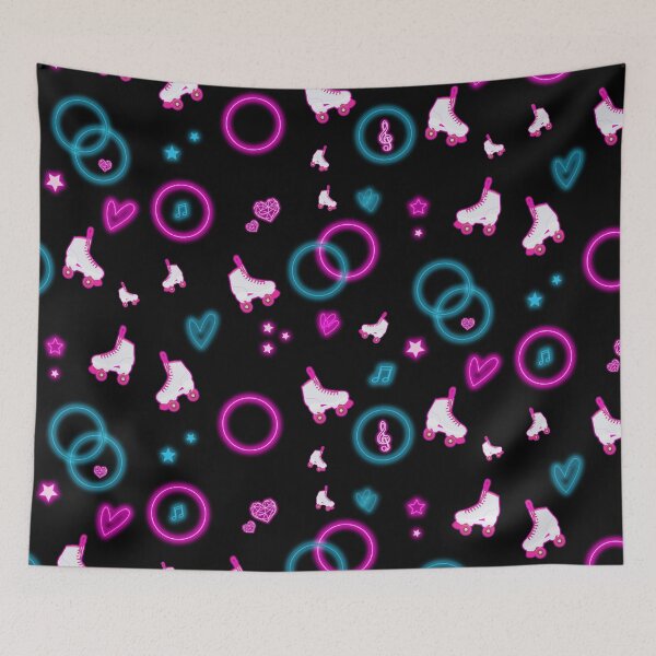 Item preview, Neon Glow Roller Skating Pink, Blue & Black Pattern designed and sold by idovedesign.