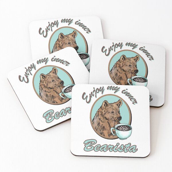 Item preview, Enjoy my inner bearista - bear with coffe cup designed and sold by Drawmecute.