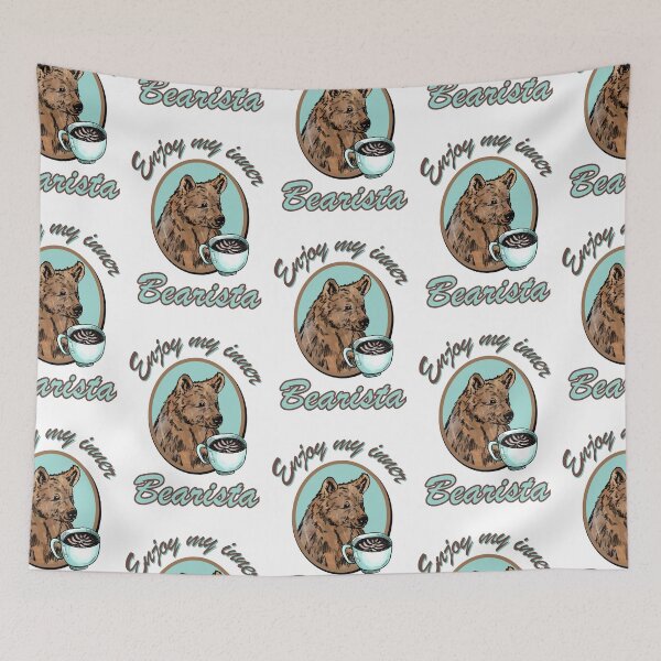 Item preview, Enjoy my inner bearista - bear with coffe cup designed and sold by Drawmecute.