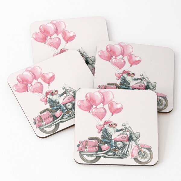 Item preview, Valentine 's Day Pink Gnome Ride a Motorcycle T-Shirts designed and sold by Modtanoydesign.