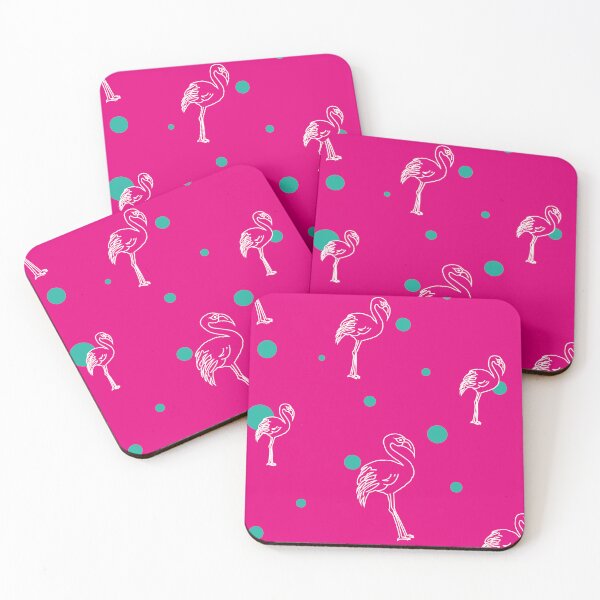Item preview, Flamingo with dots pink/turquoise designed and sold by Mira Genzlinger.