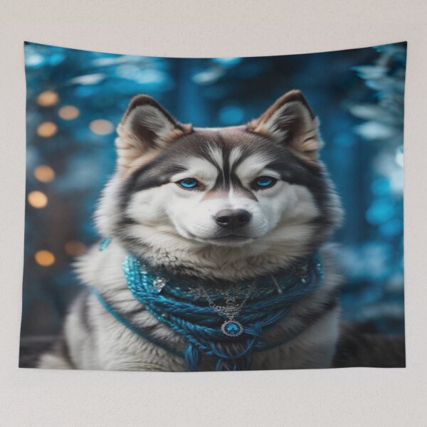 Item preview, Soulful Husky with Mystical Aura designed and sold by Enchanting Art Vista.