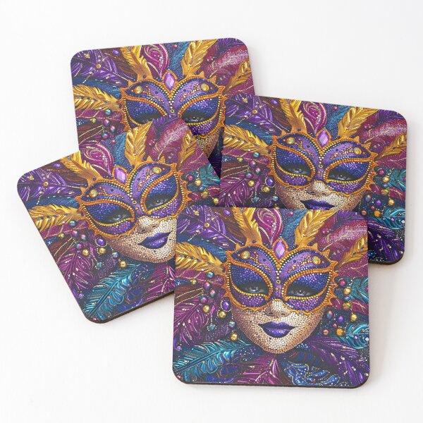 Item preview, ornate hearthstone abstract mardi gras mask designed and sold by dcrc.