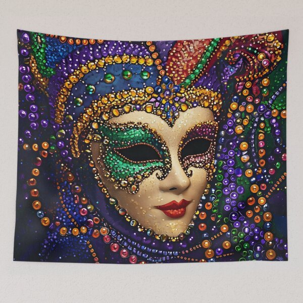 Item preview, ornate hearthstone abstract mardi gras mask designed and sold by dcrc.