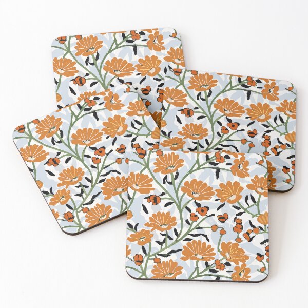 Item preview, Retro Flowers in Orange designed and sold by SamJanner.