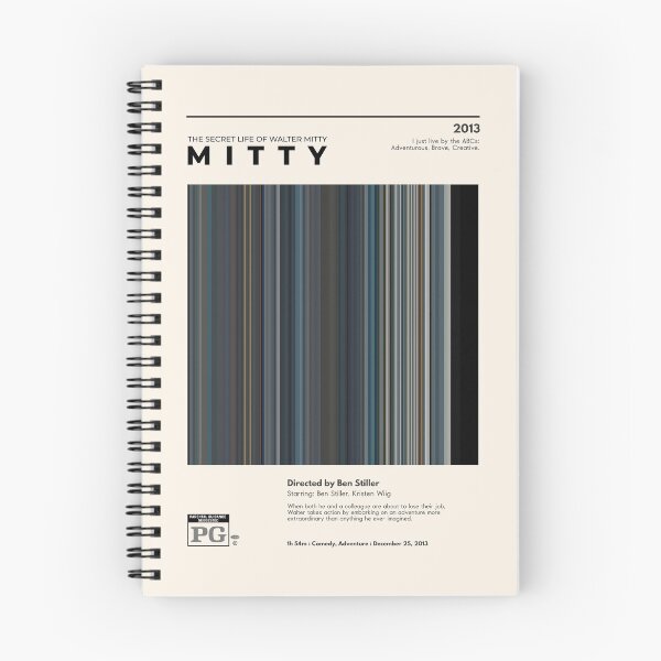 Item preview, The Secret Life of Walter Mitty (2013), Minimalist movie barcode designed and sold by PinkandP.