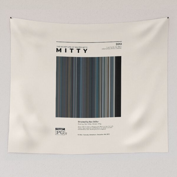 Item preview, The Secret Life of Walter Mitty (2013), Minimalist movie barcode designed and sold by PinkandP.