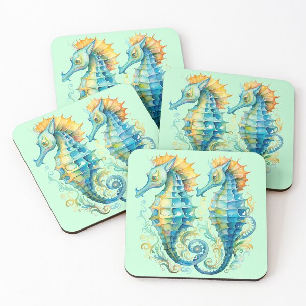 Item preview, Sea Horses Ocean Design Nature Beach Lover Watercolor  designed and sold by fluffstuffgifts.
