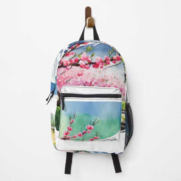 Item preview, Fuji Moutain with plum blossom on summer landscape designed and sold by WhiteDoveArt.