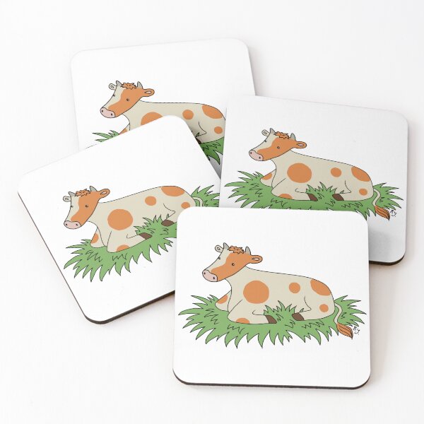 Item preview, Cute cow on grass designed and sold by Beverley Young.