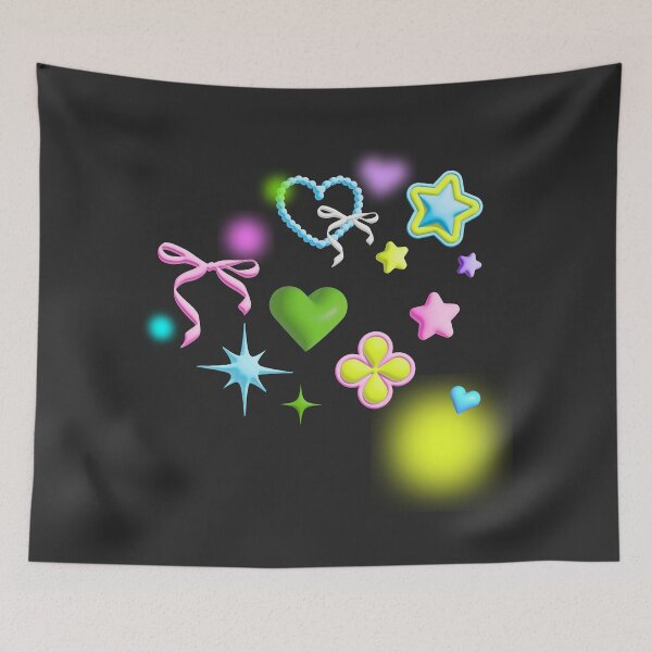 Item preview, Kawaii Sanriocore pastel hearts and stars bubbly 3D stars, soft gradients, ribbon designed and sold by needsai.