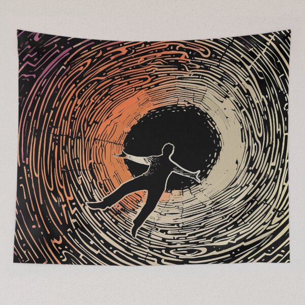 Item preview, Endlessly Falling, Falling through a Wormhole, Desperate Man, Travelling through a wormhole designed and sold by PrintShangri-La.
