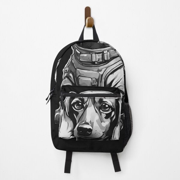 Item preview, Dachshund Time Traveler Mercenary White and Black designed and sold by Aquillashop.