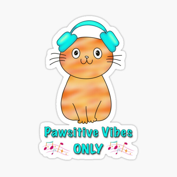 Pawsitive Vibes Only - White Cat Yoga - Fitness Room Decor