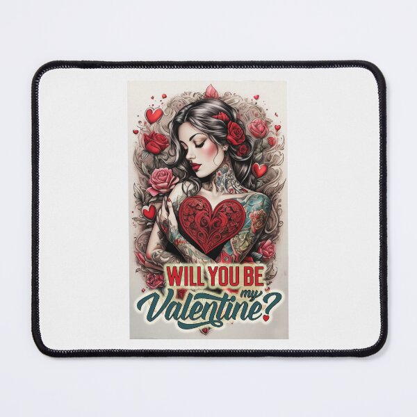 Item preview, Will You Be My Valentine; Tattoo Style; designed and sold by StickerApe.