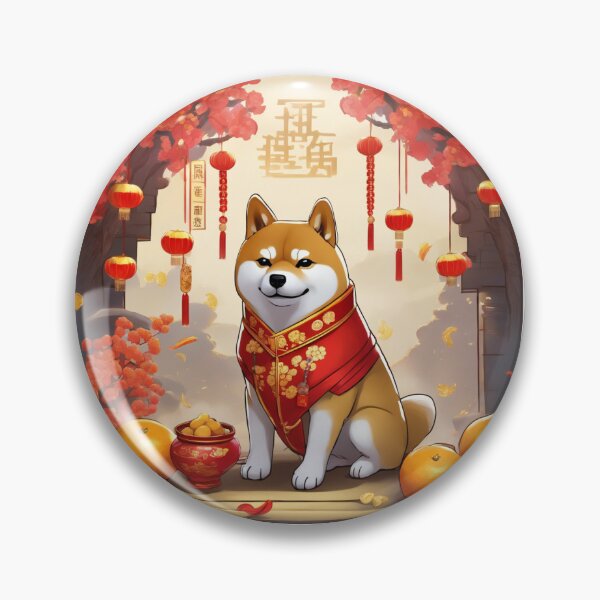 Item preview, Chinese New Year lovely shiba dog lucky Wealthy, prosperous and happy. designed and sold by nimnaree.