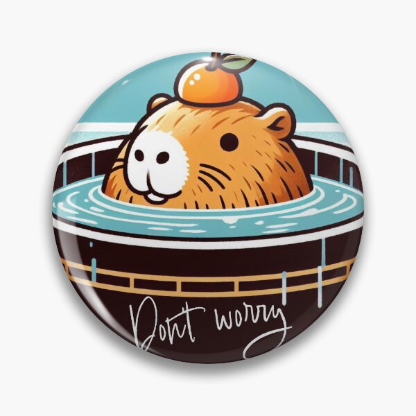 Item preview, Dont Worry be Capy - Capybara onsen with orange fuji designed and sold by happy-capy.
