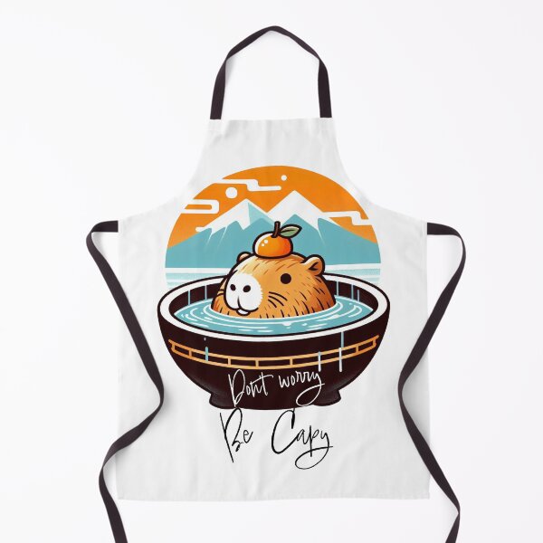 Item preview, Dont Worry be Capy - Capybara onsen with orange fuji designed and sold by happy-capy.