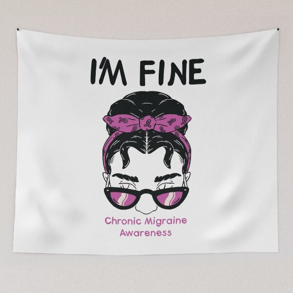 Item preview, Chronic Migraine Humor: I'm Fine Messy Bun designed and sold by Shirtey.