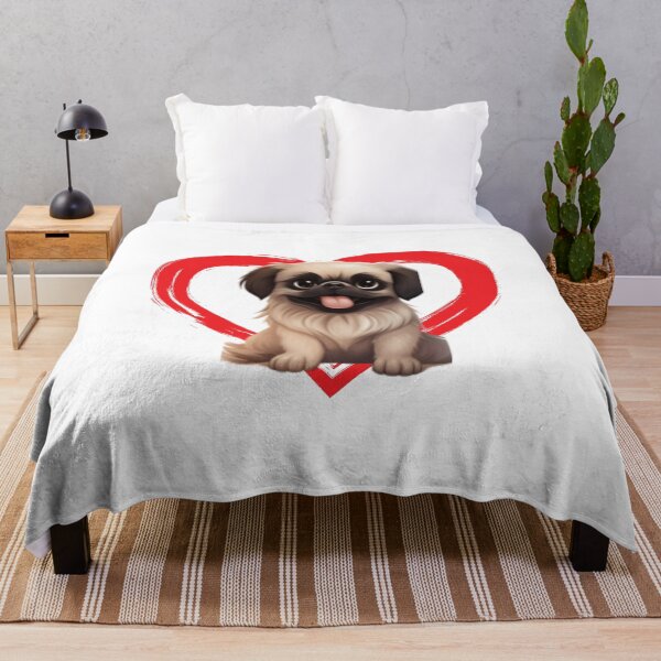 Item preview, Pekinese Cartoon in Love Heart swoosh designed and sold by For Dog Sake!®.