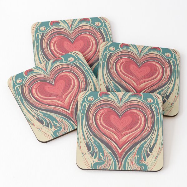 Item preview, RETRO ABSTRACT HEART DESIGN designed and sold by asudesign.