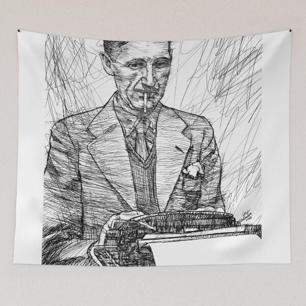 Item preview, GEORGE ORWELL ink portrait .2 designed and sold by lautir.