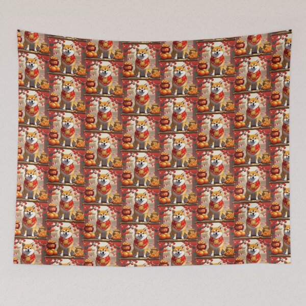 Item preview, Chinese New Year lovely shiba dogs lucky Wealthy, prosperous and happy. designed and sold by nimnaree.