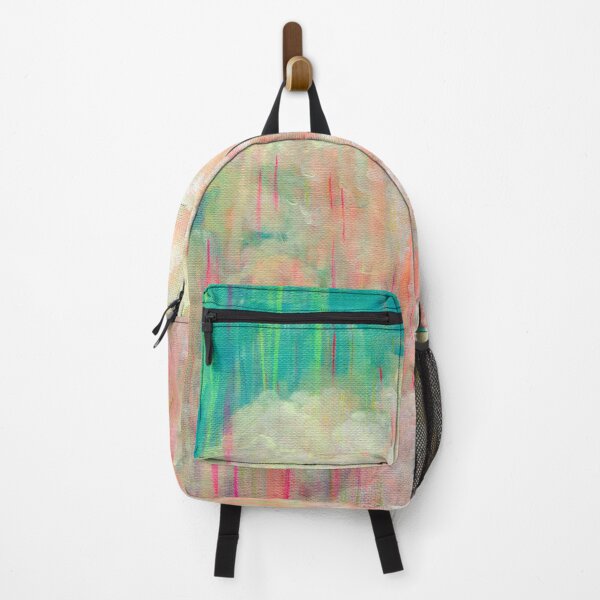 Item preview, Sci-fi future retro sky painting in teal and pink designed and sold by Ruth Cadioli.