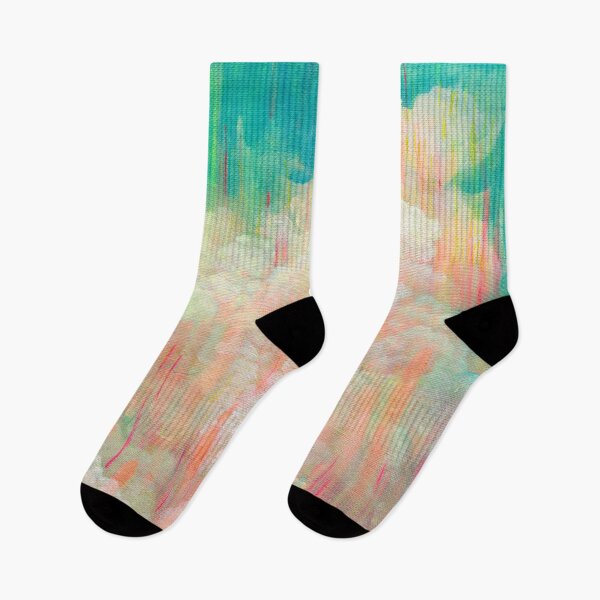 Item preview, Sci-fi future retro sky painting in teal and pink designed and sold by Ruth Cadioli.