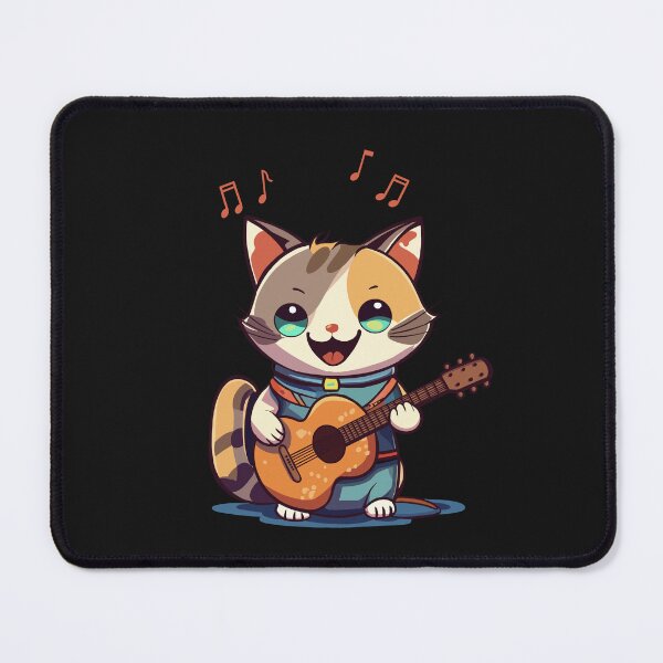 Item preview, Kawaii Cute Cat Playing Guitar designed and sold by drawlinershop.