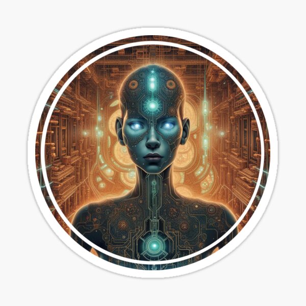 Item preview, Techno God, Cyberpunk Deity, Unique Design designed and sold by Burn-Ego.