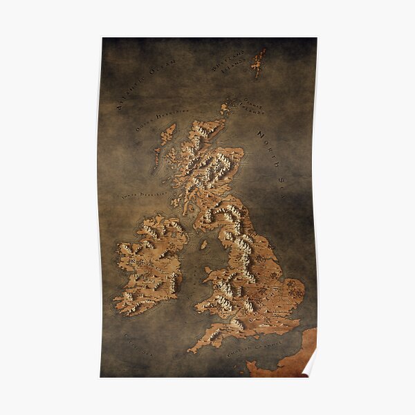 Map of The United Kingdom Poster