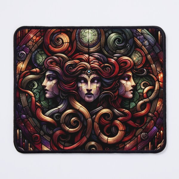 Item preview, Hecate triple aspect stained glass designed and sold by Truck Stop One.