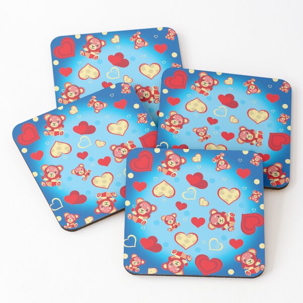 Item preview, Valentines day teddy bears pattern blue   designed and sold by smalladventures.
