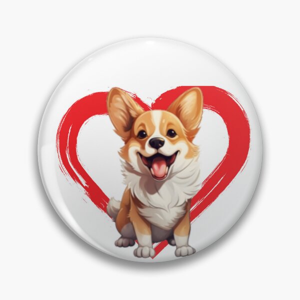 Item preview, Pembroke Welsh Corgi Cartoon in Love Heart swoosh  designed and sold by For Dog Sake!®.