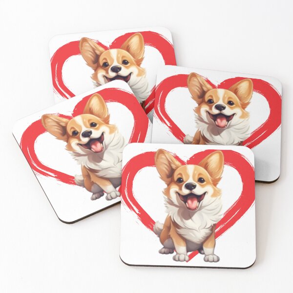 Item preview, Pembroke Welsh Corgi Cartoon in Love Heart swoosh  designed and sold by For Dog Sake!®.