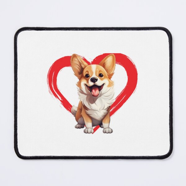 Item preview, Pembroke Welsh Corgi Cartoon in Love Heart swoosh  designed and sold by For Dog Sake!®.