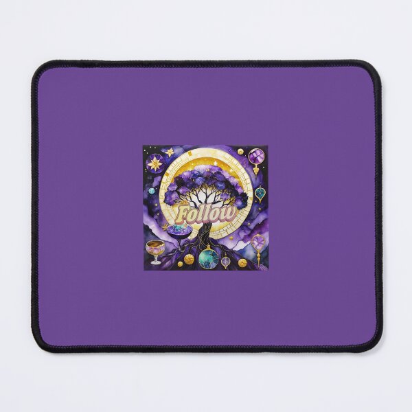 Item preview, Follow, on purple tree of life, lucky charm, mystical link between terrestrial world and beyond, with esoteric symbols designed and sold by Creativesphotos.