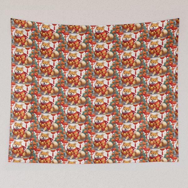 Item preview, Chinese New Year lovely shiba dog lucky Wealthy, prosperous and happy. designed and sold by nimnaree.