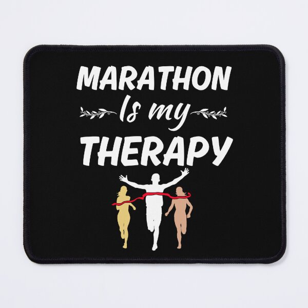Item preview, Marathon is my therapy, funny marathon or half marathon race runner saying designed and sold by NBSStore.