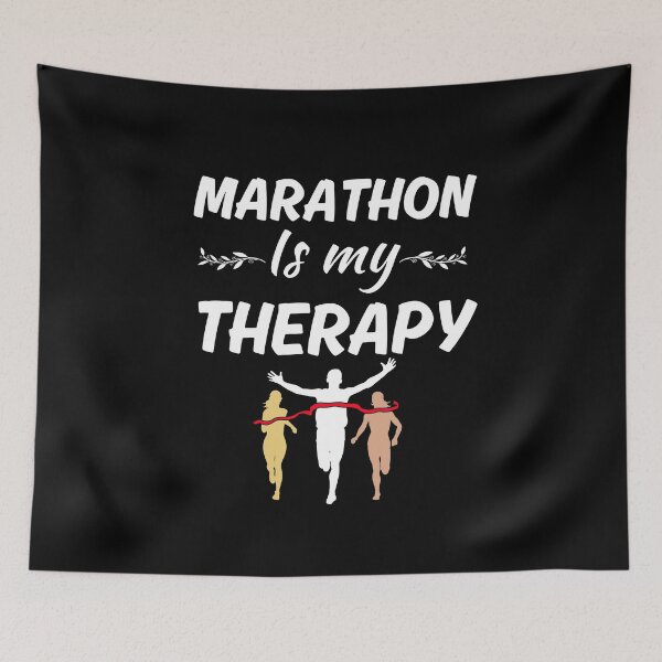 Item preview, Marathon is my therapy, funny marathon or half marathon race runner saying designed and sold by NBSStore.