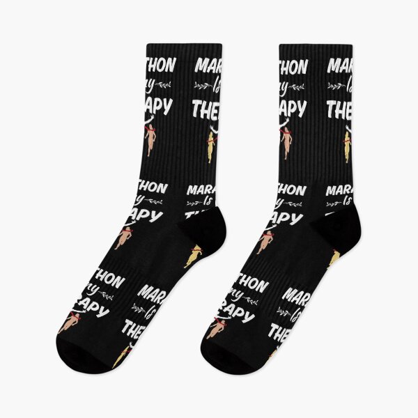 Item preview, Marathon is my therapy, funny marathon or half marathon race runner saying designed and sold by NBSStore.