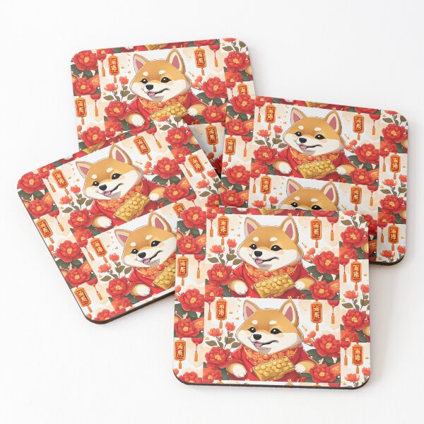 Item preview, Chinese New Year lovely shiba dog lucky Wealthy, prosperous and happy. designed and sold by nimnaree.